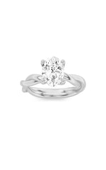Load image into Gallery viewer, 1CTW Oval Shaped Lab Grown Diamond (F/VS) Twisted Shank Solitaire Engagement Ring in 14K Gold
