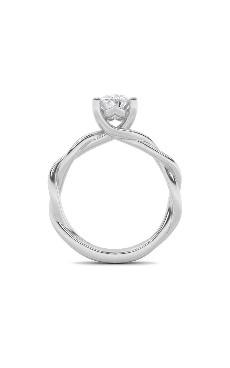 1CTW Oval Shaped Lab Grown Diamond (F/VS) Twisted Shank Solitaire Engagement Ring in 14K Gold
