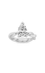 Load image into Gallery viewer, 1CTW Pear Shaped Lab Grown Diamond (F/VS) Twisted Shank Solitaire Engagement Ring in 14K Gold
