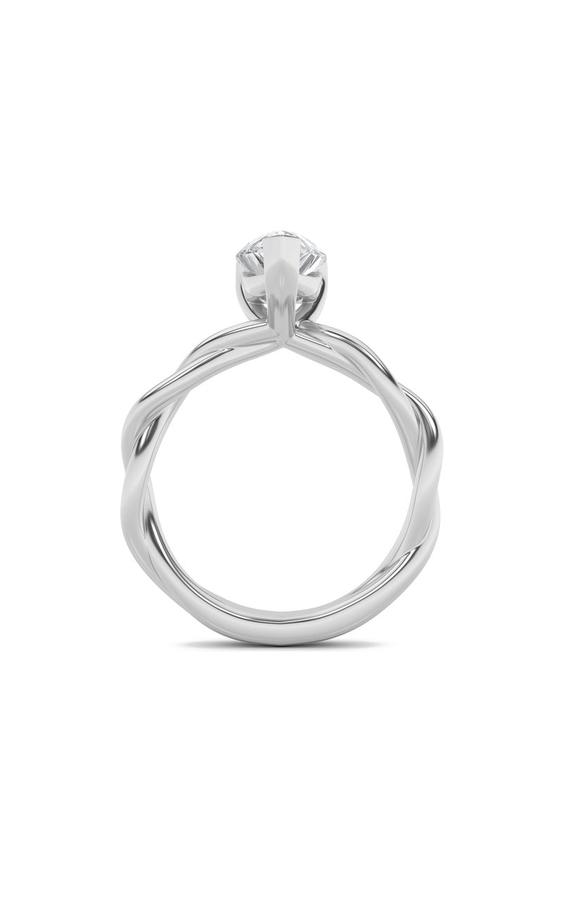 2CTW Pear Shaped Lab Grown Diamond (F/VS) Twisted Shank Solitaire Engagement Ring in 14K Gold