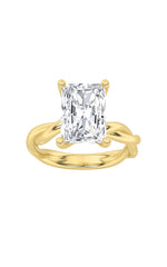 Load image into Gallery viewer, 1CTW Radiant Shaped Lab Grown Diamond (F/VS) Twisted Shank Solitaire Engagement Ring in 14K Gold
