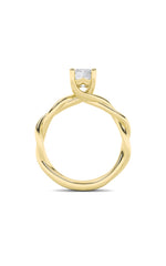 Load image into Gallery viewer, 1CTW Radiant Shaped Lab Grown Diamond (F/VS) Twisted Shank Solitaire Engagement Ring in 14K Gold
