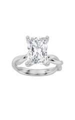 Load image into Gallery viewer, 2CTW Radiant Shaped Lab Grown Diamond (F/VS) Twisted Shank Solitaire Engagement Ring in 14K Gold
