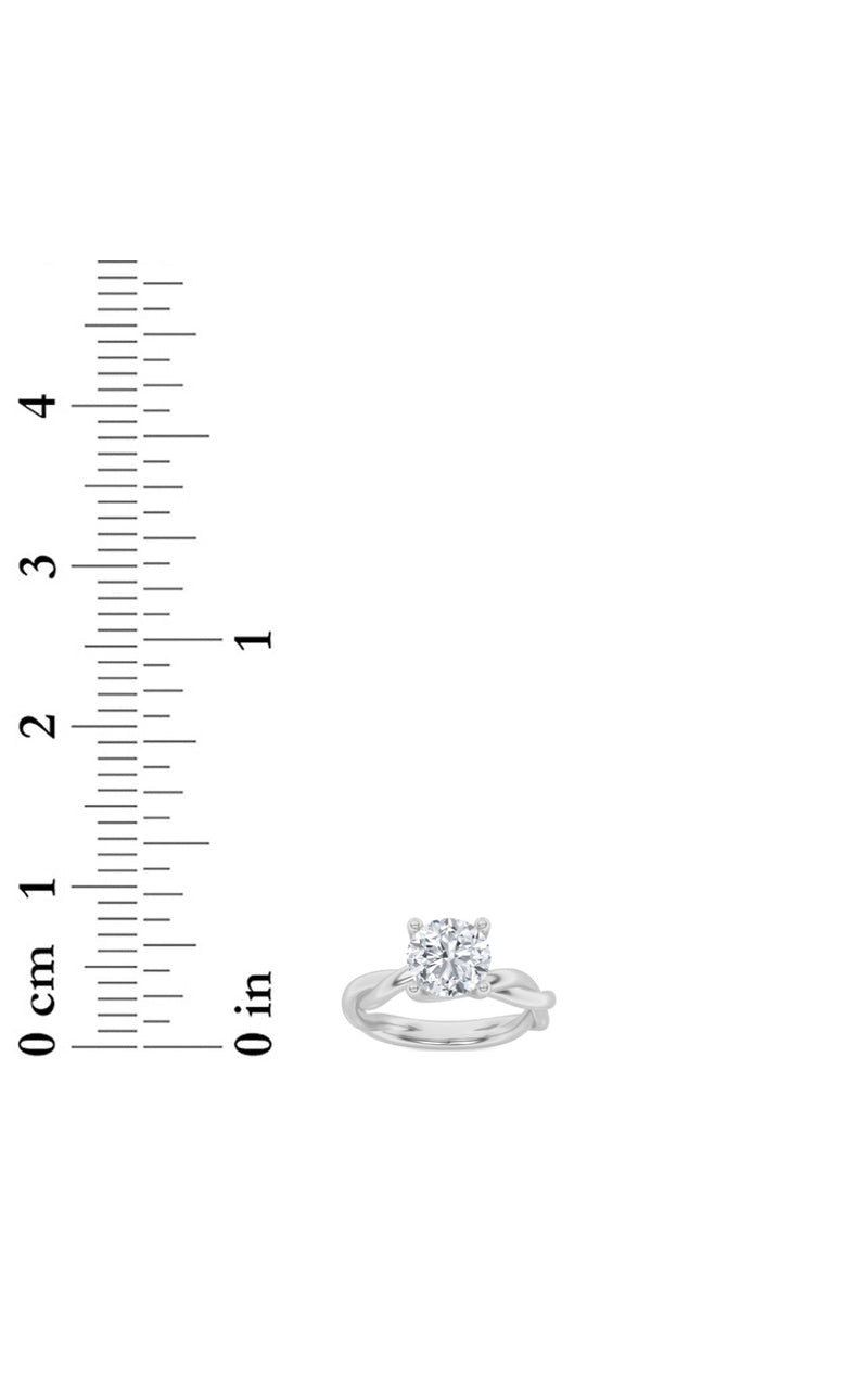 2CTW Round Shaped Lab Grown Diamond (F/VS) Twisted Shank Solitaire Engagement Ring in 14K Gold