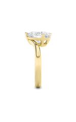 Load image into Gallery viewer, 3CTW Pear Shaped Lab Grown Diamond (F/VS) Toi et Moi Engagement Ring in 14K Gold
