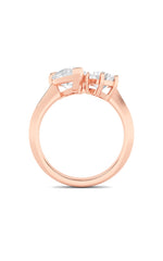 Load image into Gallery viewer, 3CTW Pear Shaped Lab Grown Diamond (F/VS) Toi et Moi Engagement Ring in 14K Gold
