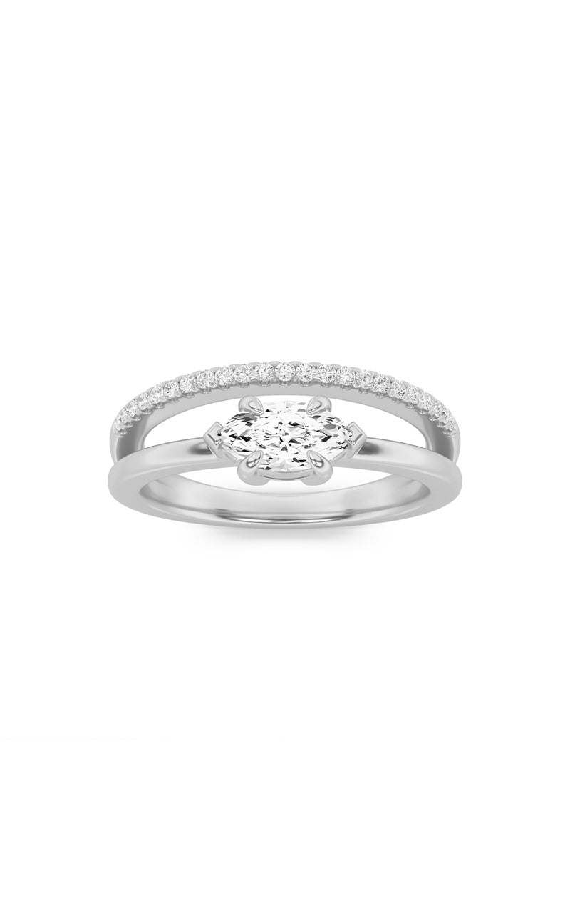 0.5CTW Marquise Shaped Lab Grown Diamond (G/VS) Fashion Ring in 10K Gold