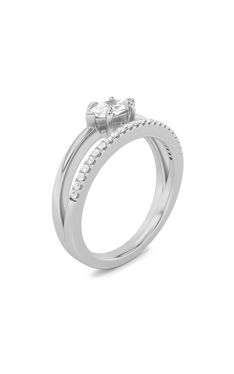 0.5CTW Marquise Shaped Lab Grown Diamond (G/VS) Fashion Ring in 10K Gold