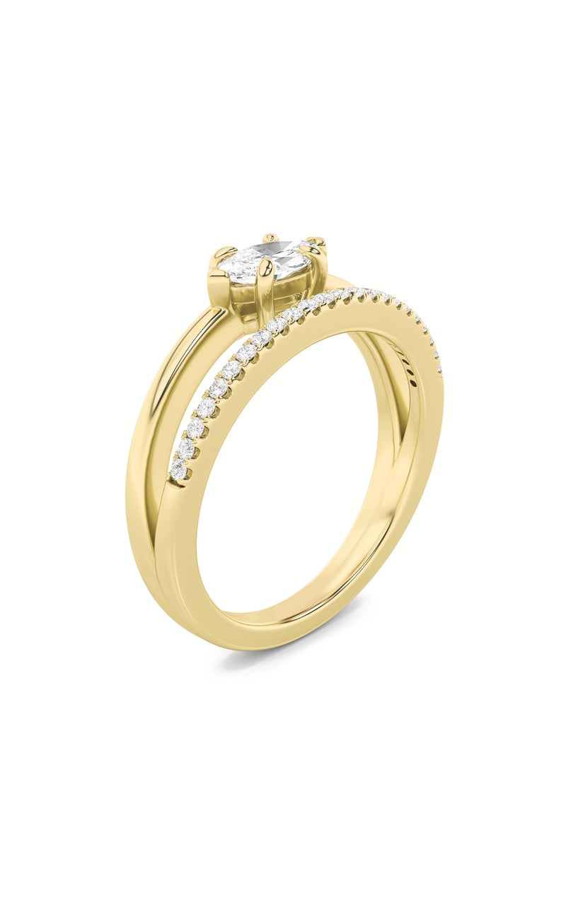 0.5CTW Marquise Shaped Lab Grown Diamond (G/VS) Fashion Ring in 10K Gold
