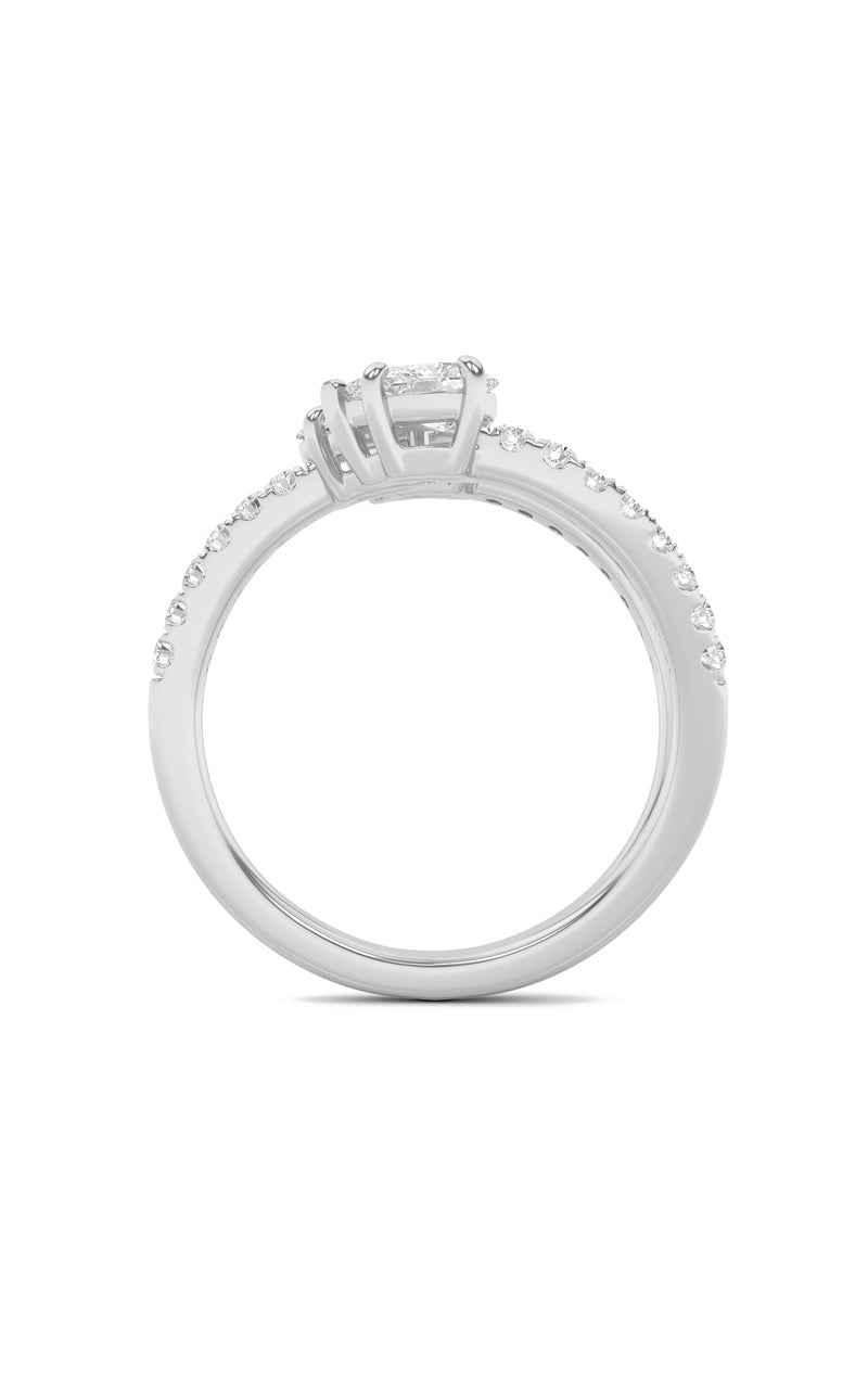 1CTW Oval Shaped Lab Grown Diamond (F/VS) Three Stone Fashion Ring in 14K Gold