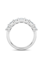 Load image into Gallery viewer, 3CTW Emerald Shaped Lab Grown Diamond (F/VS) Seven Stone Band Ring in 14K Gold
