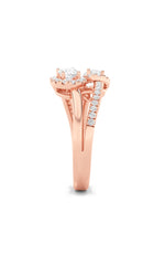Load image into Gallery viewer, 1CTW Oval Shaped Lab Grown Diamond (F/VS) Accented Toi et Moi Fashiion Ring in 14K Gold
