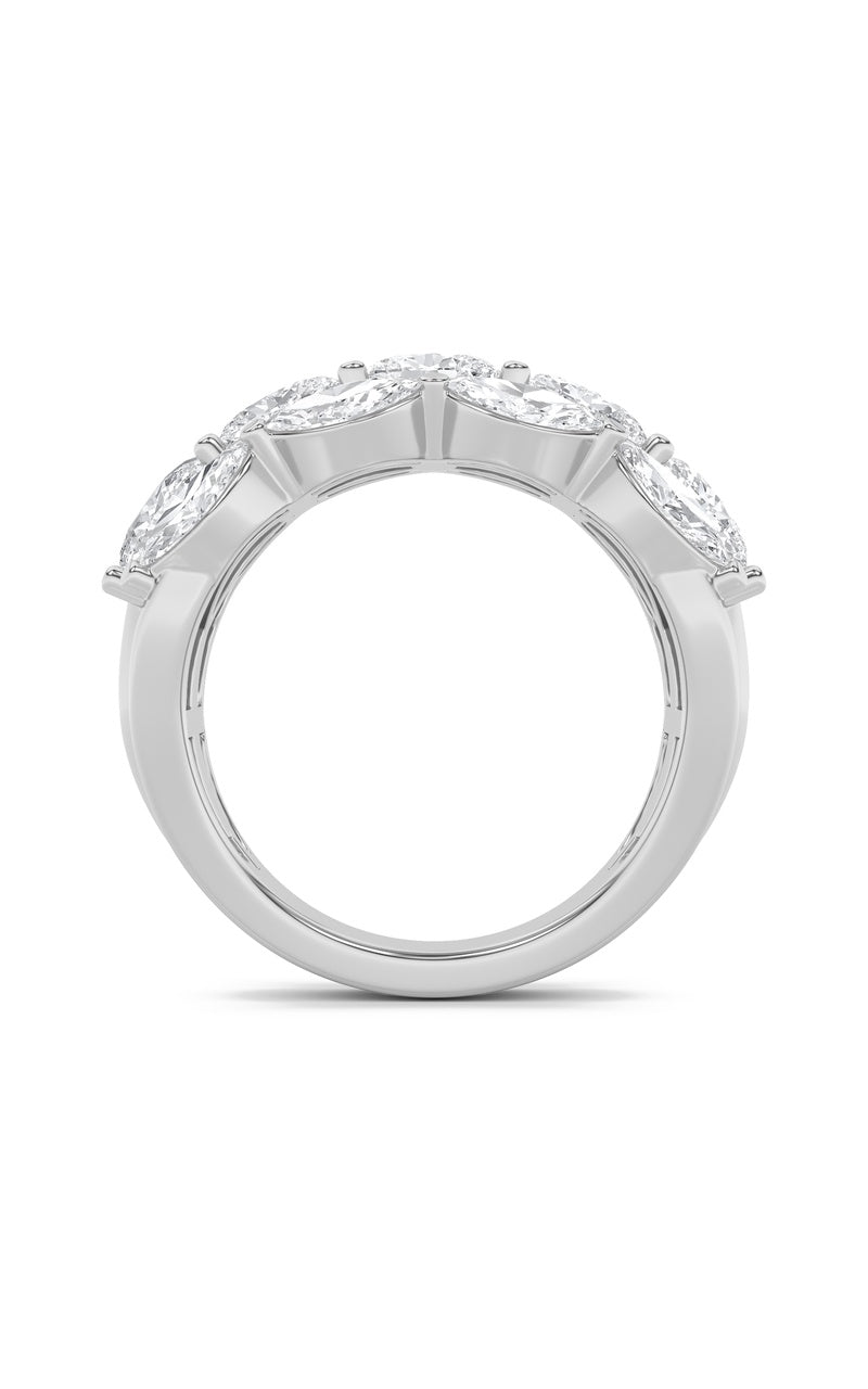 3CTW Oval Shaped Lab Grown Diamond (F/VS) Multi Stone Band Ring in 14K Gold