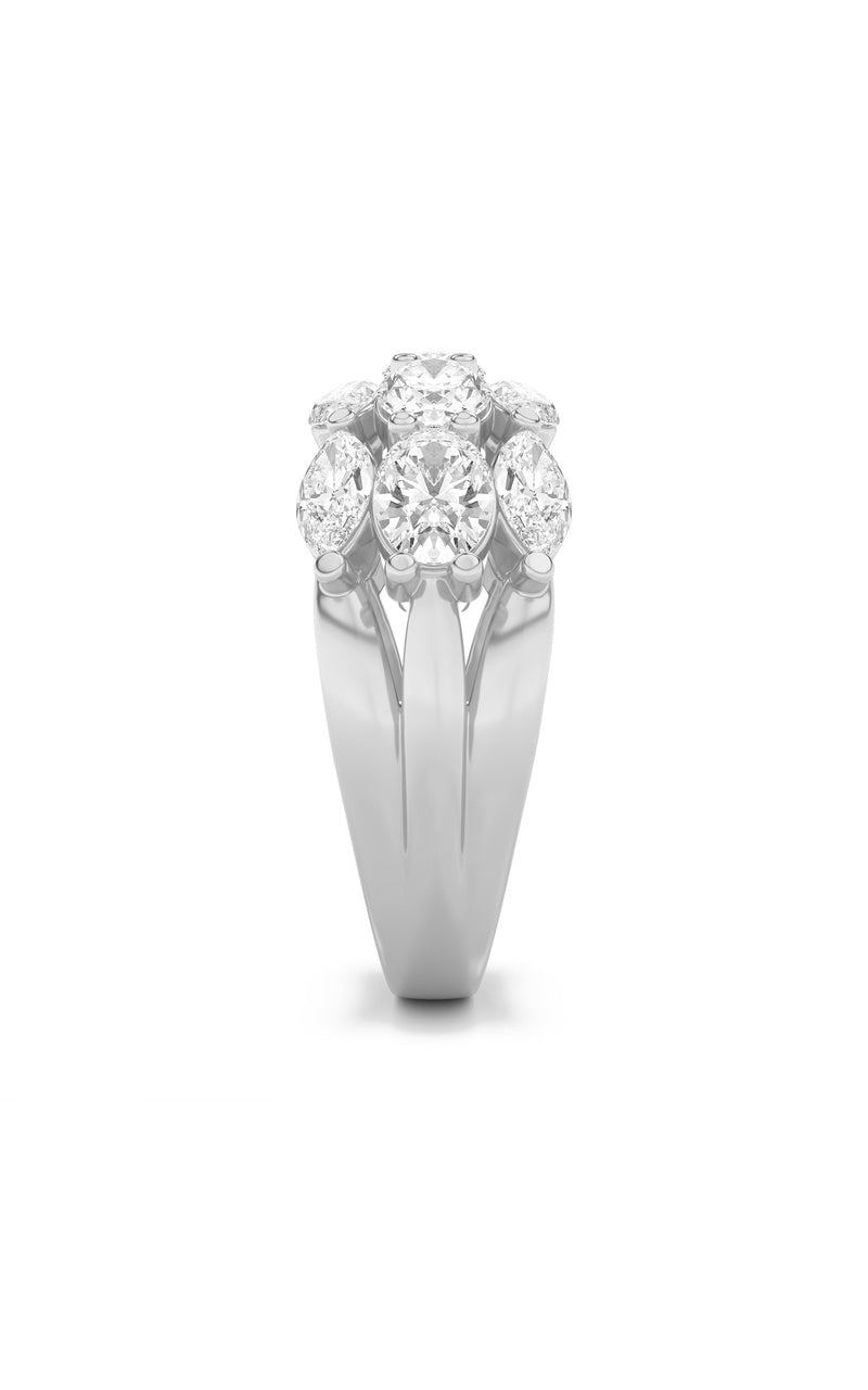 3CTW Oval Shaped Lab Grown Diamond (F/VS) Multi Stone Band Ring in 14K Gold