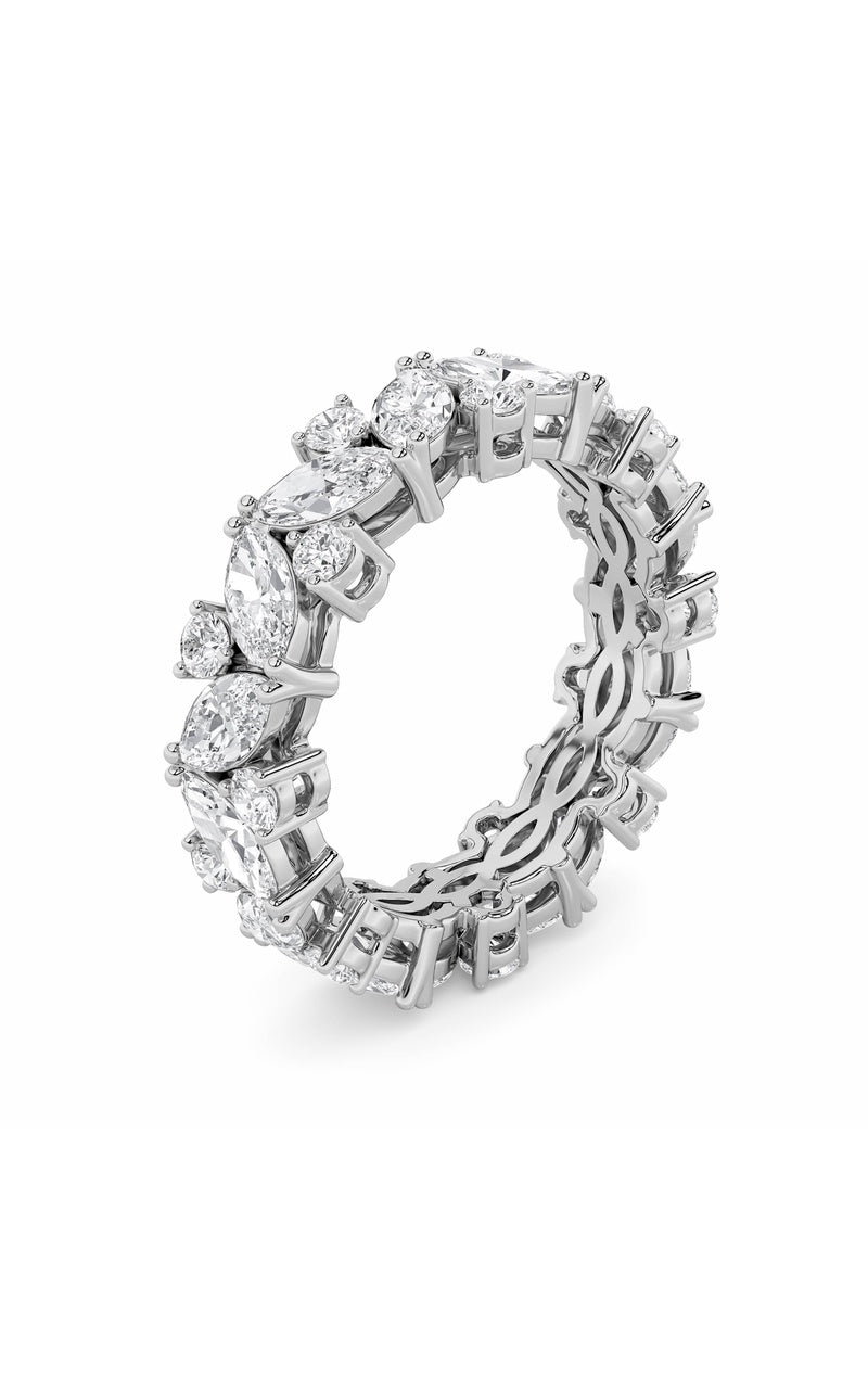 3CTW Marquise Shaped Lab Grown Diamond (G/VS) Eternity Band Ring in 14K Gold