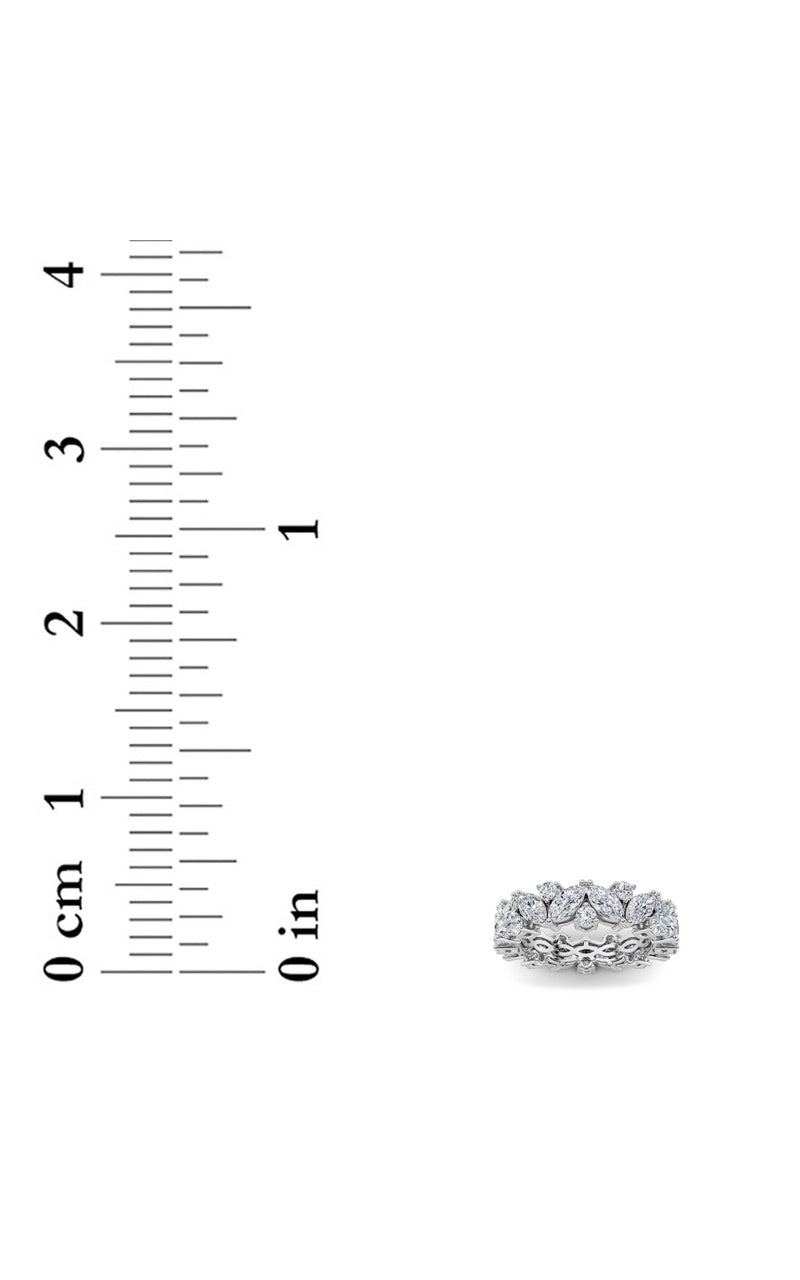3CTW Marquise Shaped Lab Grown Diamond (G/VS) Eternity Band Ring in 14K Gold