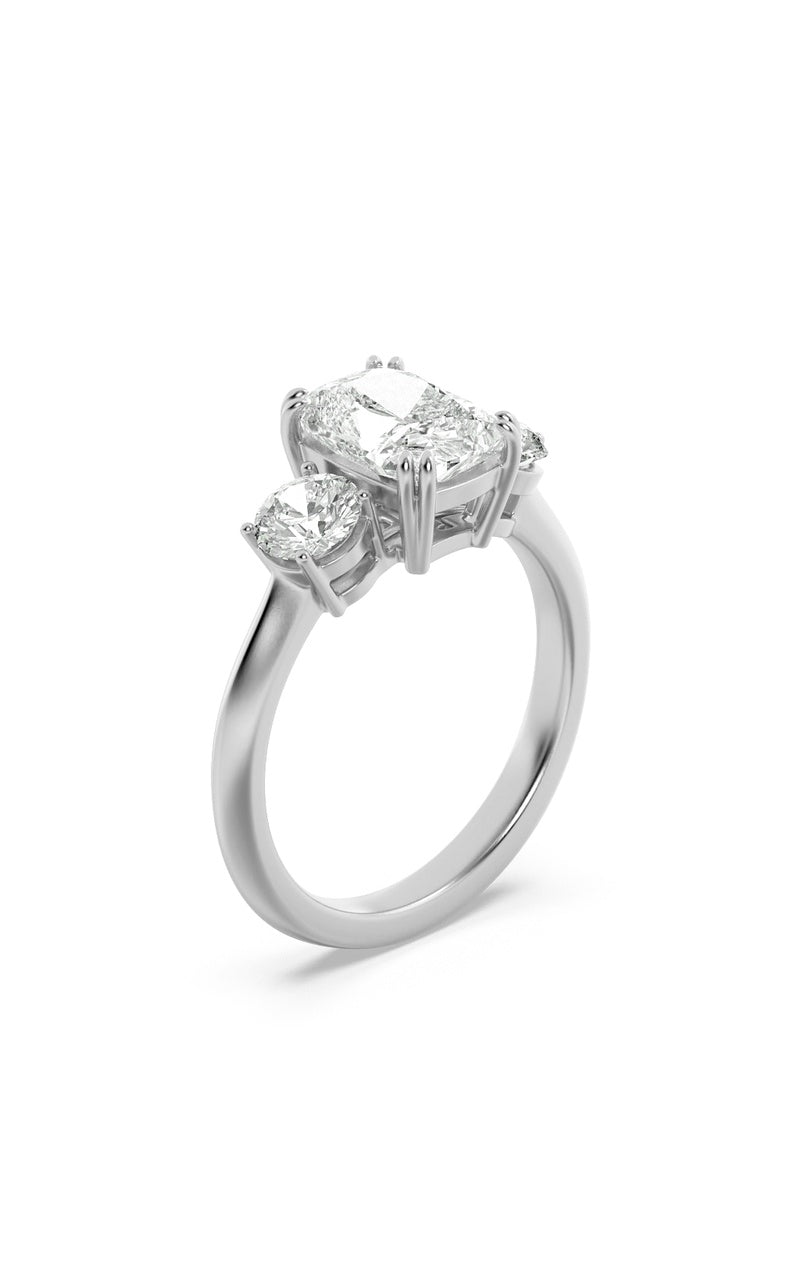 Vs) bold three stone ring in 14k gold