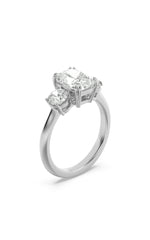 Load image into Gallery viewer, 3CTW Elongated Cushion Shaped Lab Grown Diamond (G/VS) Bold Three Stone Ring in 14K Gold
