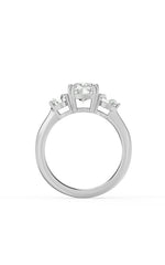 Load image into Gallery viewer, 3CTW Elongated Cushion Shaped Lab Grown Diamond (G/VS) Bold Three Stone Ring in 14K Gold

