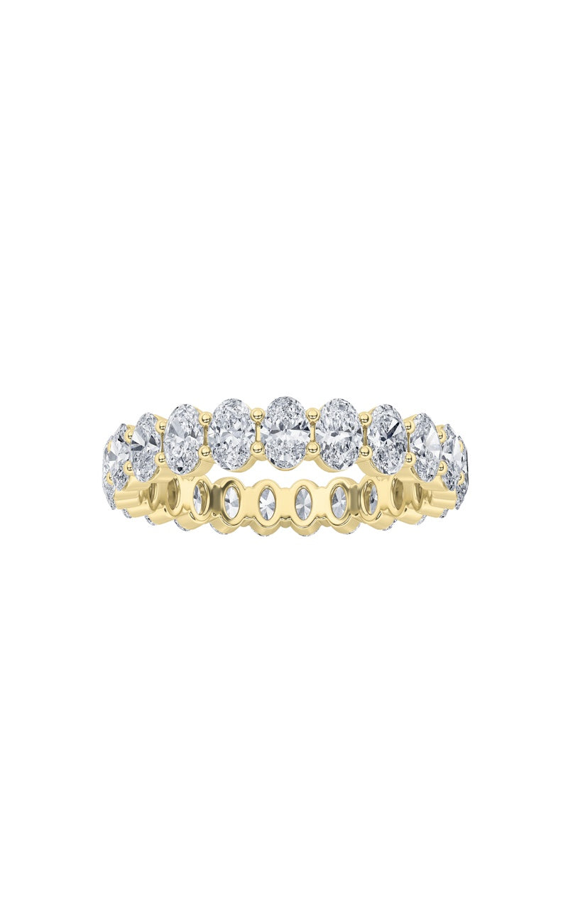 2.75CTW Oval Shaped Lab Grown Diamond Split Prong Eternity Ring in 14K Gold (F/VS)