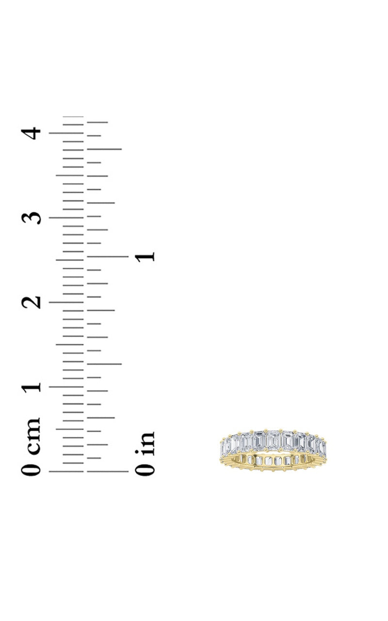 3.75CTW Emerald Shaped Lab Grown Diamond Split Prong Eternity Ring in 14K Gold (F/VS)