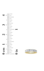 Load image into Gallery viewer, 3.75CTW Emerald Shaped Lab Grown Diamond Split Prong Eternity Ring in 14K Gold (F/VS)

