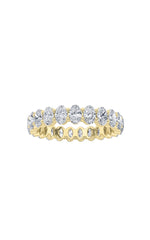 Load image into Gallery viewer, 4CTW Oval Shaped Lab Grown Diamond Split Prong Eternity Ring in 14K Gold (F/VS)
