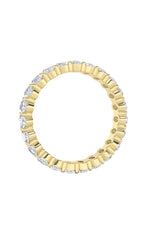 Load image into Gallery viewer, 4CTW Oval Shaped Lab Grown Diamond Split Prong Eternity Ring in 14K Gold (F/VS)
