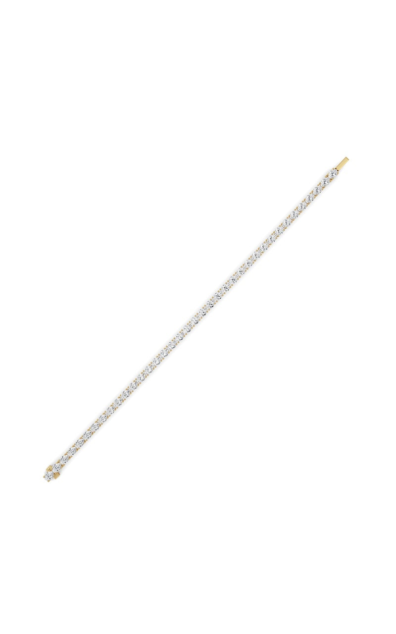 7CTW Oval Shaped Lab Grown Diamond (F/VS) Tennis Bracelet in 14K Gold