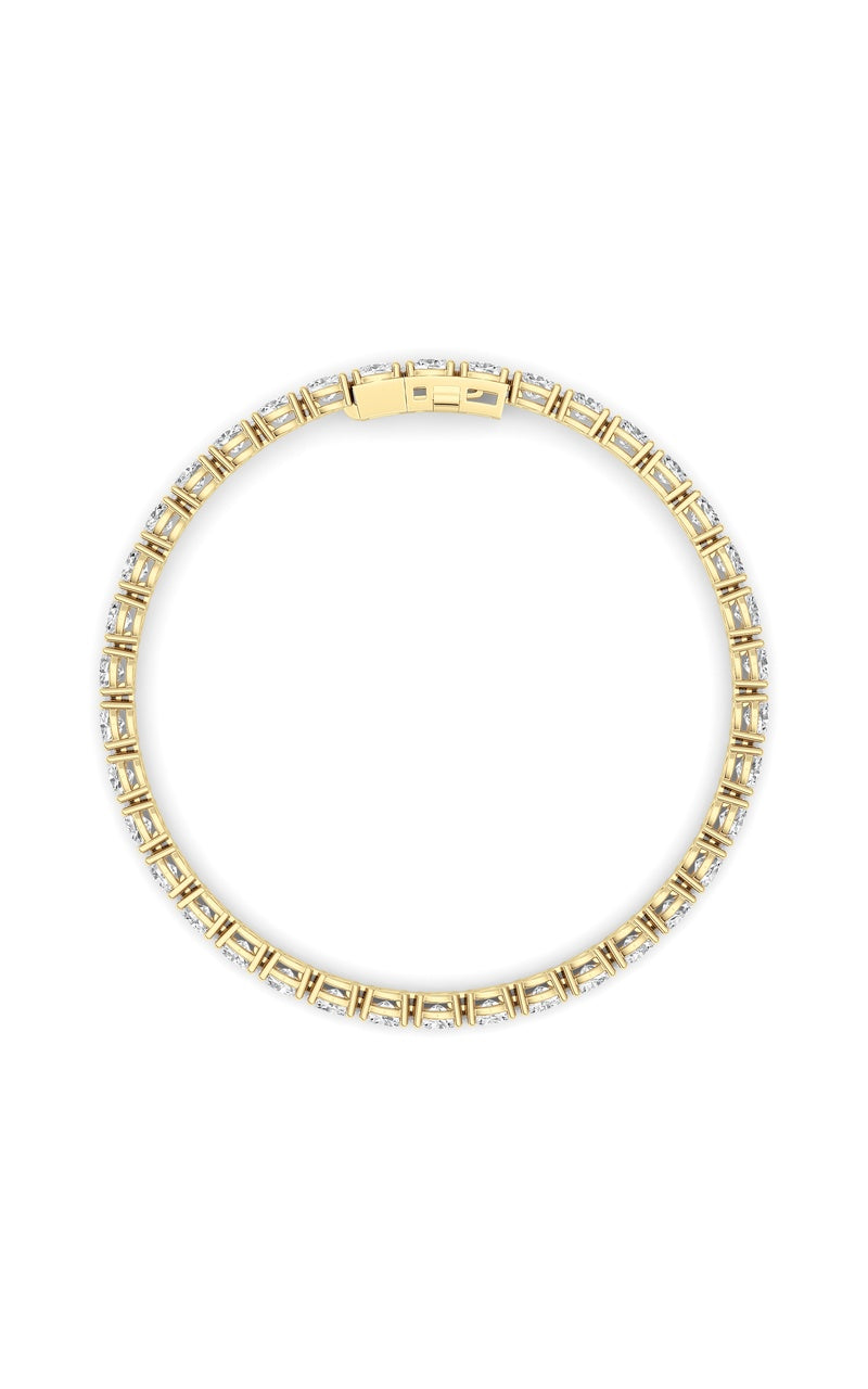 7CTW Oval Shaped Lab Grown Diamond (F/VS) Tennis Bracelet in 14K Gold