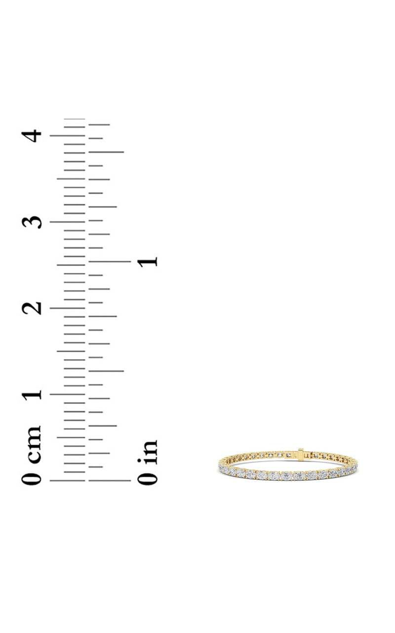 7CTW Oval Shaped Lab Grown Diamond (F/VS) Tennis Bracelet in 14K Gold