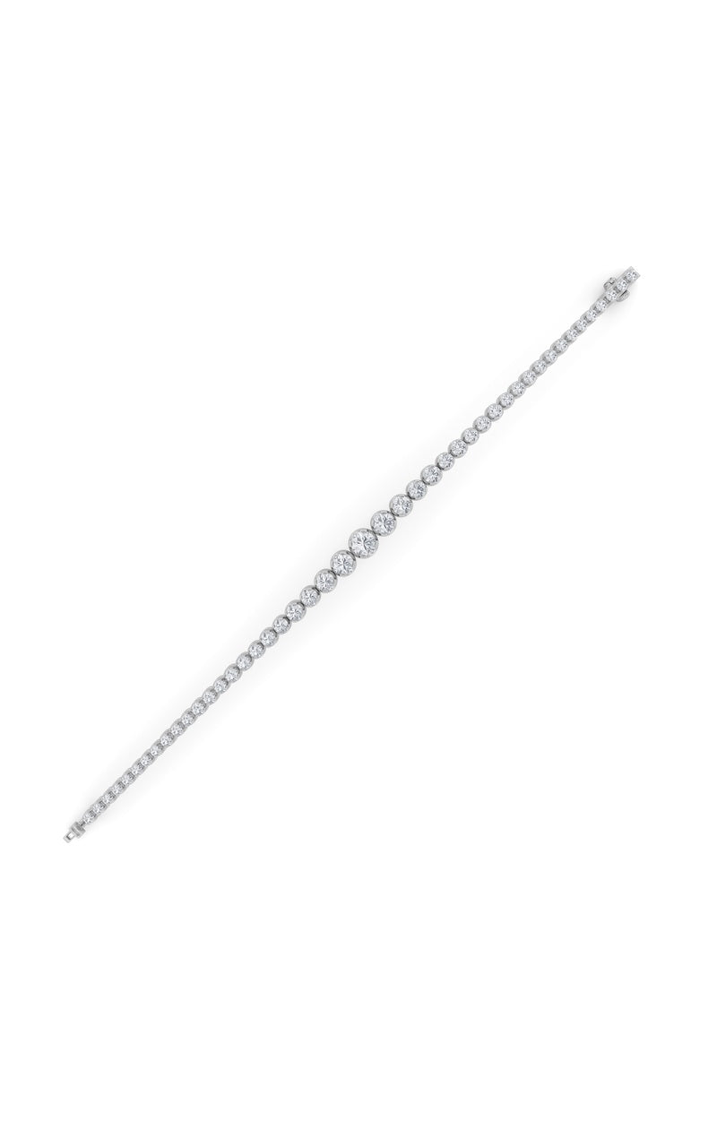 5CTW Round Shaped Lab Grown Diamond (F/VS) Graduating Tennis Bracelet in 14K Gold