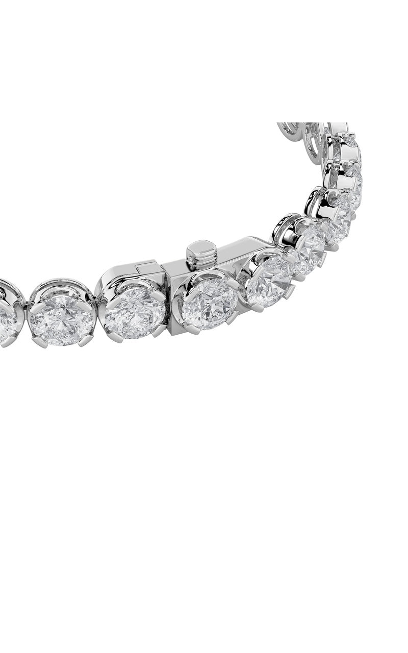 15CTW Round Shaped Lab Grown Diamond (F/VS) Bracelet in 14K Gold