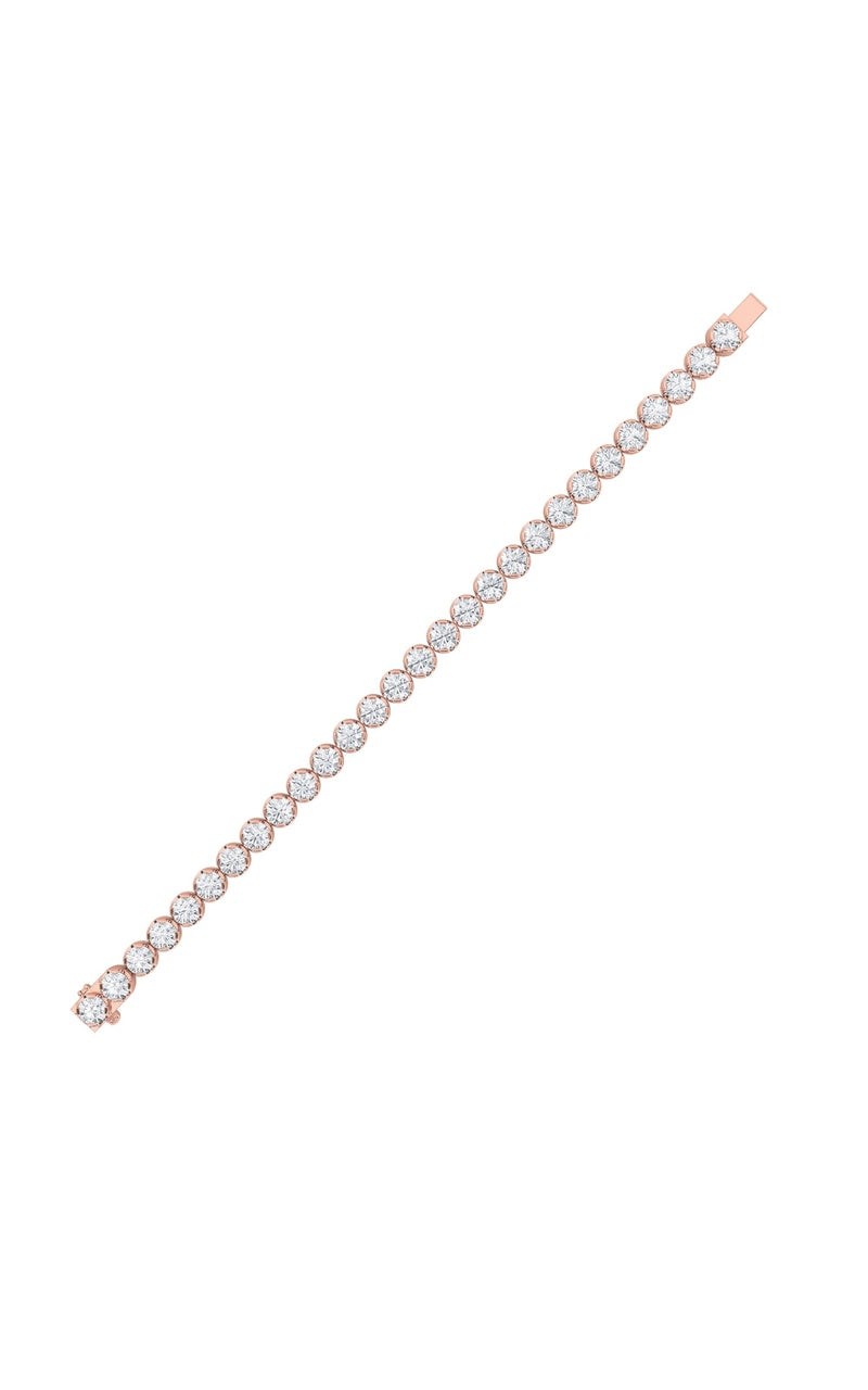 7CTW Round Shaped Lab Grown Diamond (F/VS)  Bracelet in 14K Gold