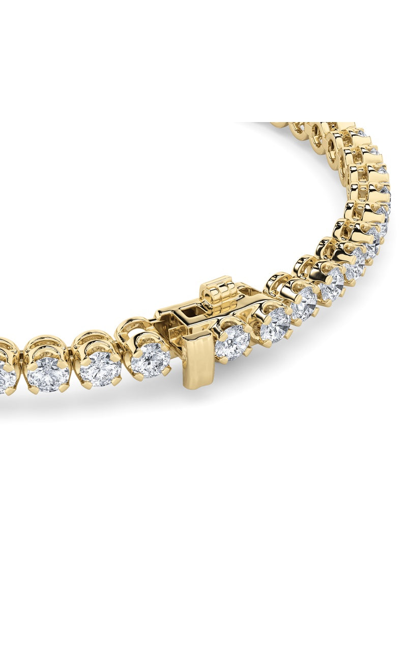 8CTW Round Shaped Lab Grown Diamond (F/VS)  Bracelet in 14K Gold