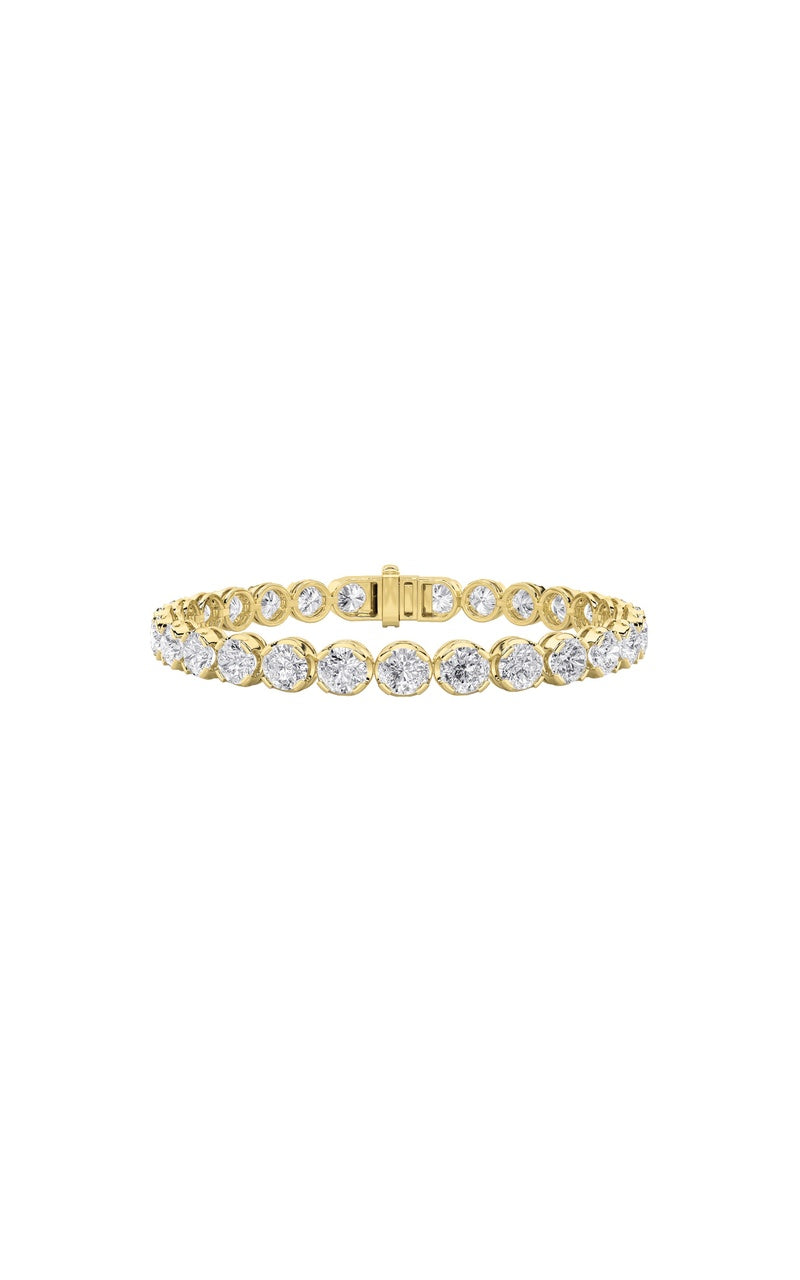 9CTW Round Shaped Lab Grown Diamond (F/VS)  Bracelet in 14K Gold