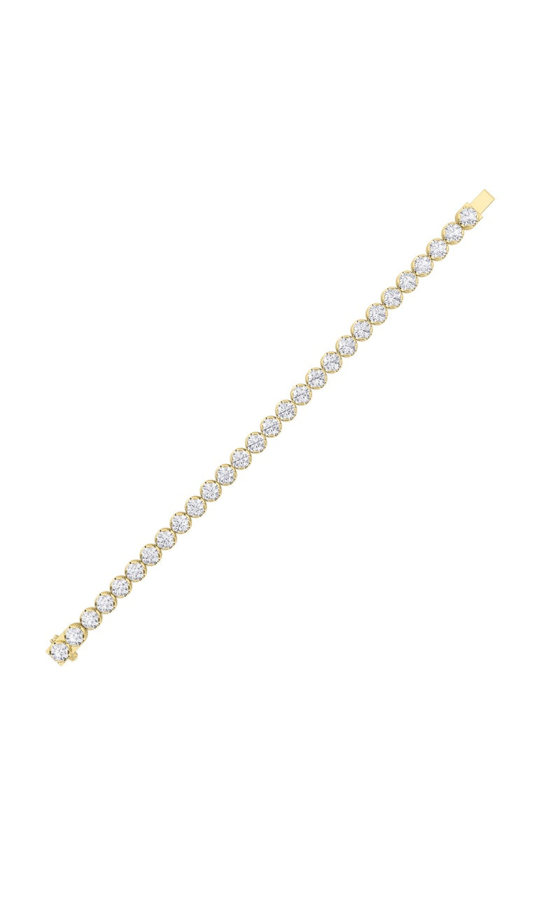9CTW Round Shaped Lab Grown Diamond (F/VS)  Bracelet in 14K Gold