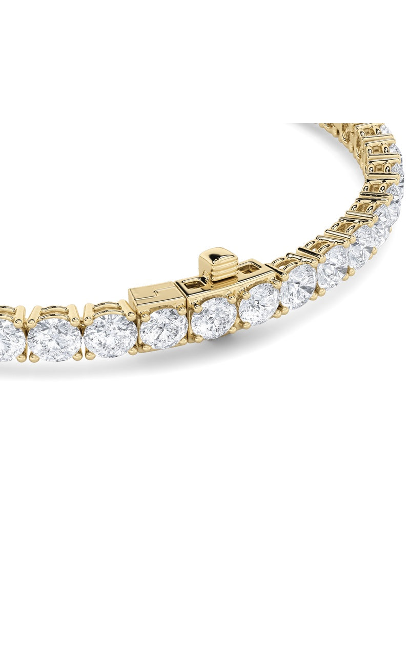 9.5CTW Round Shaped Lab Grown Diamond (F/VS) Bracelet in 14K Gold