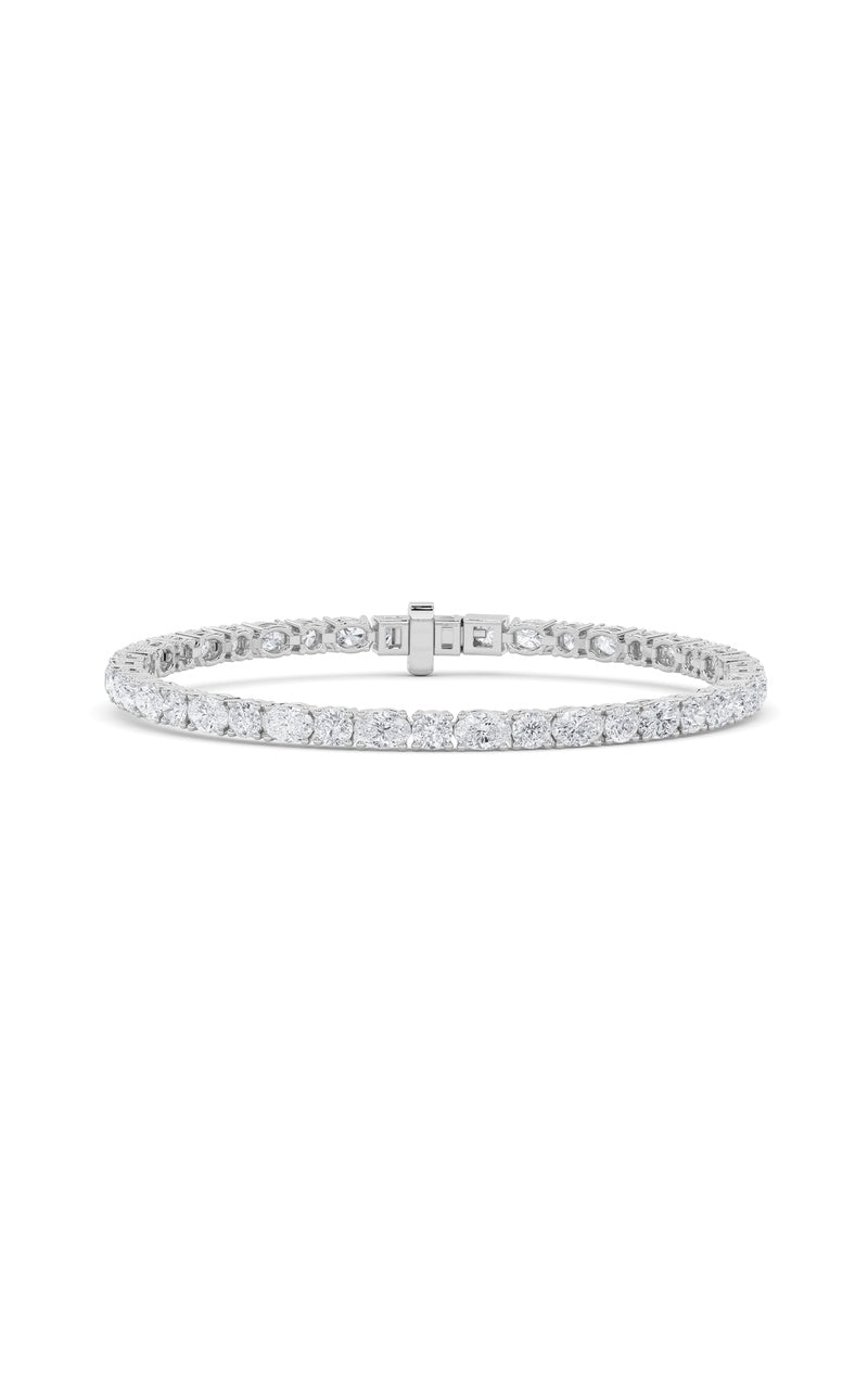6.75CTW Oval Shaped Lab Grown Diamond (F/VS) Bracelet in 14K Gold