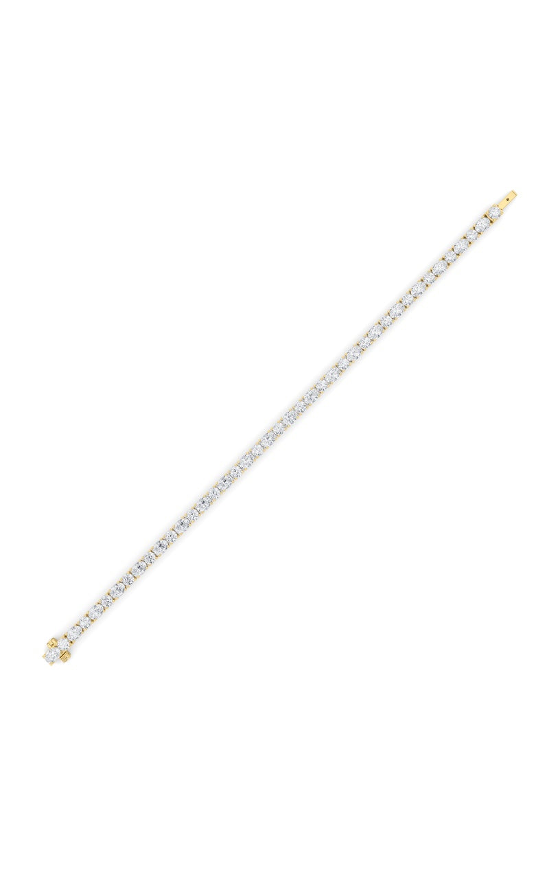 6.75CTW Oval Shaped Lab Grown Diamond (F/VS) Bracelet in 14K Gold