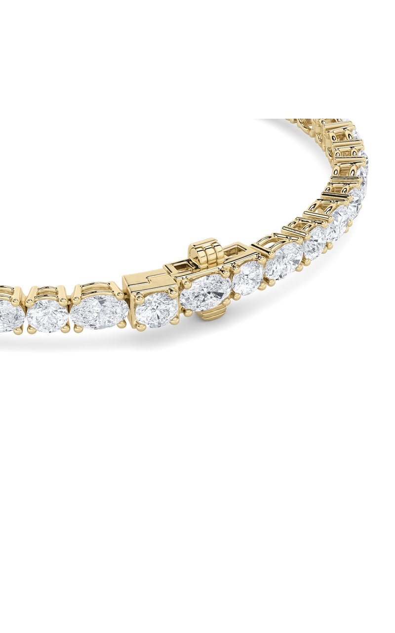 6.75CTW Oval Shaped Lab Grown Diamond (F/VS) Bracelet in 14K Gold