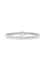 Load image into Gallery viewer, 10CTW Emerald Shaped Lab Grown Diamond (F/VS) East West Station Bracelet in 14K Gold
