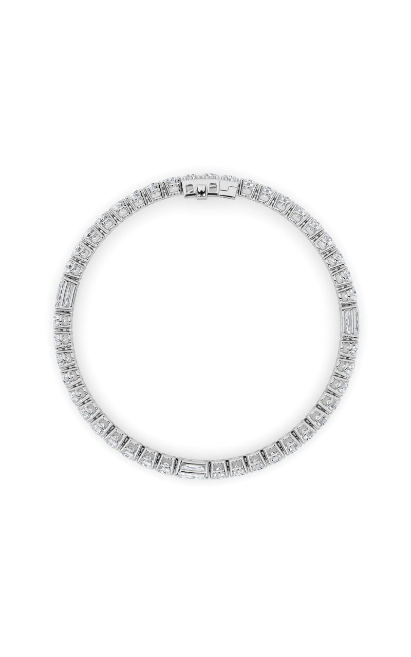 10CTW Emerald Shaped Lab Grown Diamond (F/VS) East West Station Bracelet in 14K Gold
