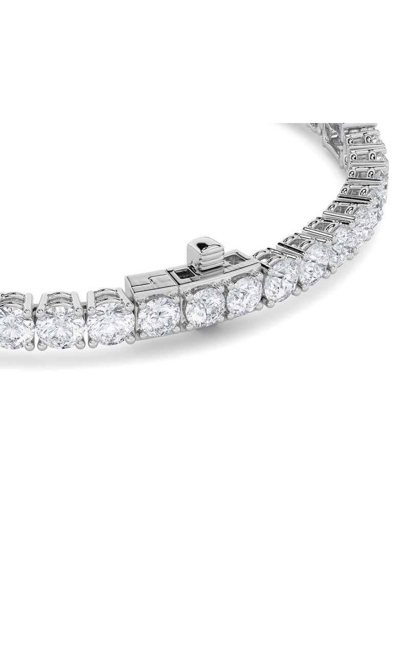 10CTW Emerald Shaped Lab Grown Diamond (F/VS) East West Station Bracelet in 14K Gold