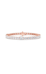 Load image into Gallery viewer, 10CTW Emerald Shaped Lab Grown Diamond (F/VS) East West Station Bracelet in 14K Gold
