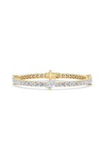 Load image into Gallery viewer, 10CTW Pear Shaped Lab Grown Diamond (F/VS) East West Station Bracelet in 14K Gold
