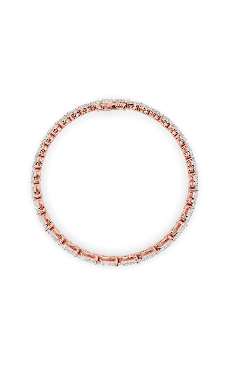 13.5CTW Marquise Shaped Lab Grown Diamond (F/VS) Bracelet in 14K Gold