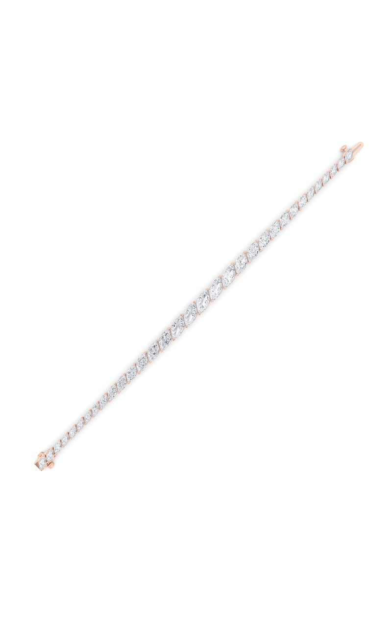 13.5CTW Marquise Shaped Lab Grown Diamond (F/VS) Bracelet in 14K Gold