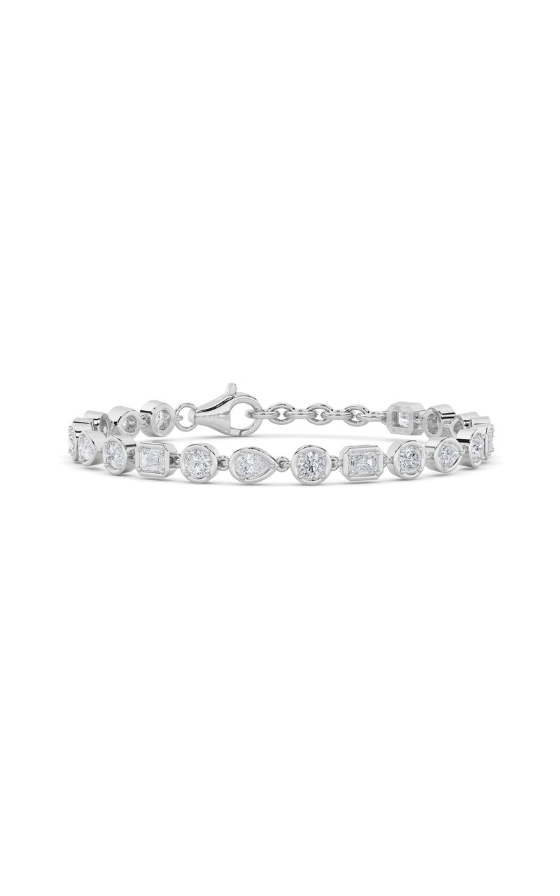 4CTW Mix Shaped Lab Grown Diamond (G/VS) Bracelet in 14K Gold