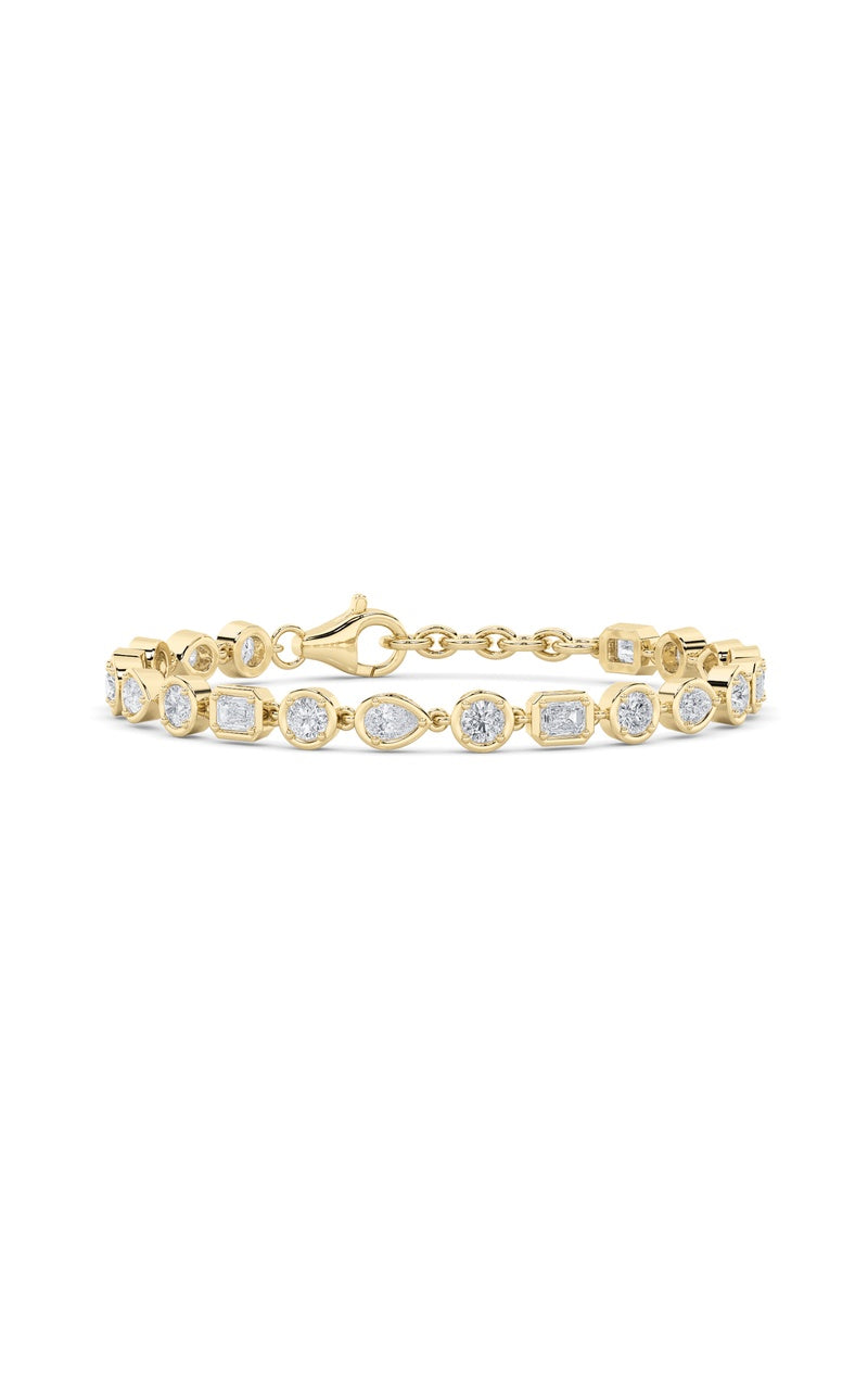 4CTW Mix Shaped Lab Grown Diamond (G/VS) Bracelet in 14K Gold